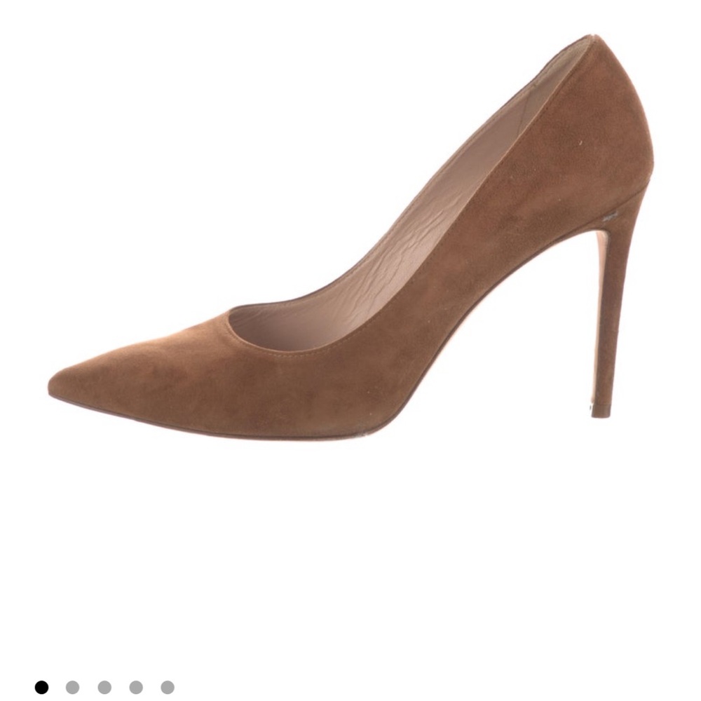 Stuart Weitzman Brown Suede Pointed-Toe Heels